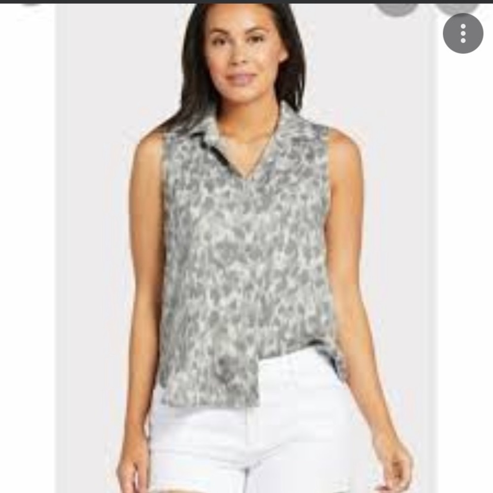Cloth & Stone 🔥 Taping Leopard Print Tank Sleeveless Top Sz S
